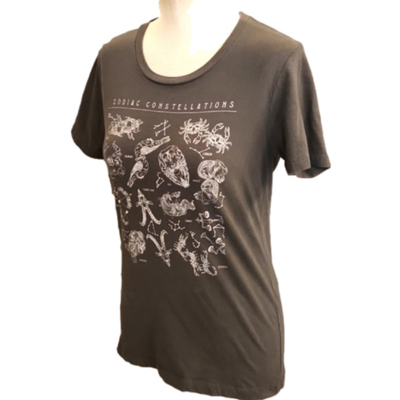 Juniors Fifth Sun Gray & White Zodiac Constellations Graphic Tee Size Large. - Picture 11 of 14